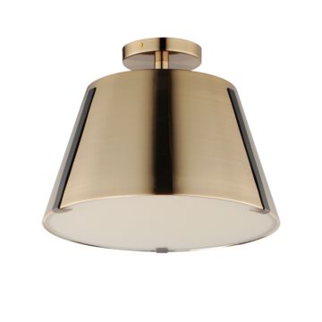 Carlo LED Semi Flush Mount in Dark Bronze, Leather, Heritage Brass by Maxim