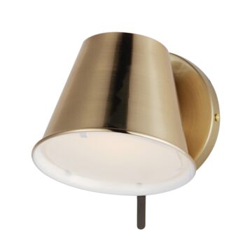 Carlo LED Wall Sconce in Dark Bronze, Leather, Heritage Brass by Maxim