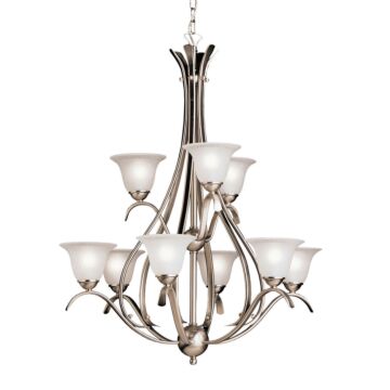 Dover Nine Light Chandelier in Brushed Nickel by Kichler