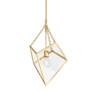 Brookfield One Light Lantern in Vintage Gold Leaf by Hudson Valley