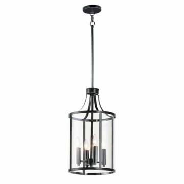 Sentinel Four Light Pendant in Black by Maxim