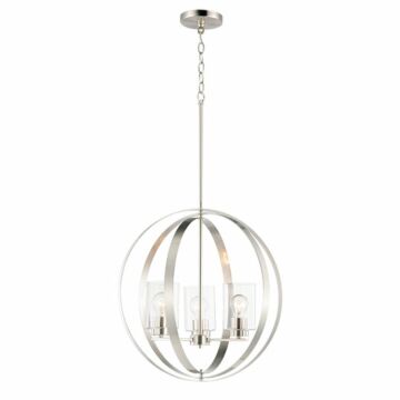 Sentinel Three Light Pendant in Satin Nickel by Maxim
