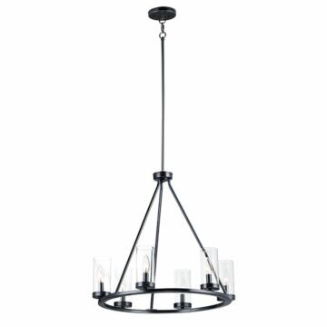 Sentinel Six Light Chandelier in Black by Maxim