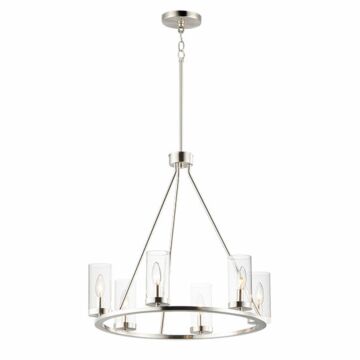Sentinel Six Light Chandelier in Satin Nickel by Maxim