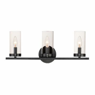 Sentinel Three Light Bath Vanity in Black by Maxim
