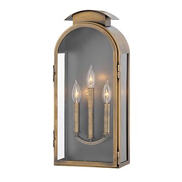 Hinkley Rowley 3-Light Outdoor Light In Light Antique Brass