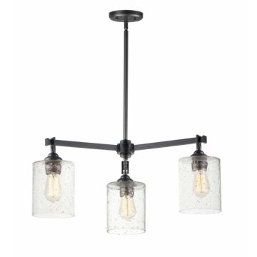 Stonehenge Three Light Chandelier in Bronze by Maxim