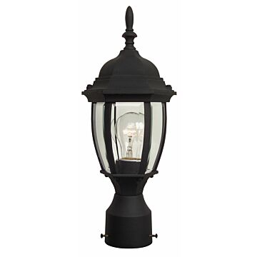 Bent Glass Cast One Light Post Mount in Textured Black by Craftmade