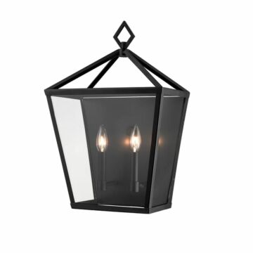 Millennium Lighting 2 Light Outdoor Wall Lantern in Powder Coat Black