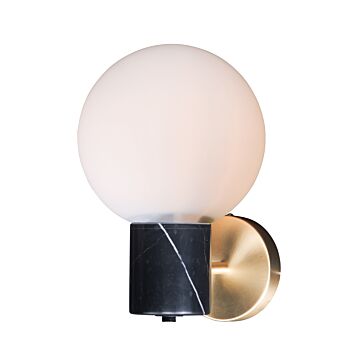 Vesper One Light Wall Sconce in Satin Brass   Black by Maxim