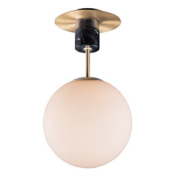 Vesper One Light Semi Flush Mount in Satin Brass   Black by Maxim