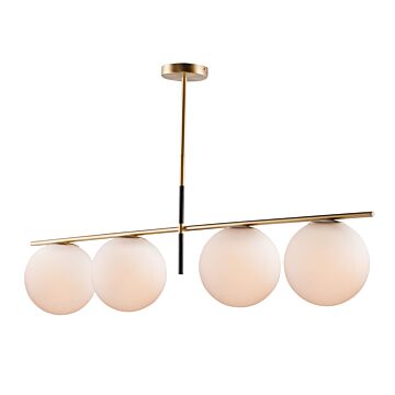 Vesper Four Light Pendant in Satin Brass   Black by Maxim