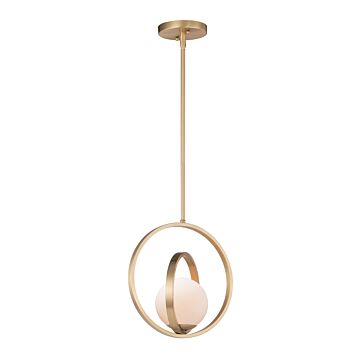 Coronet One Light Pendant in Satin Brass by Maxim