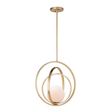 Coronet One Light Pendant in Satin Brass by Maxim