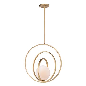 Coronet One Light Pendant in Satin Brass by Maxim