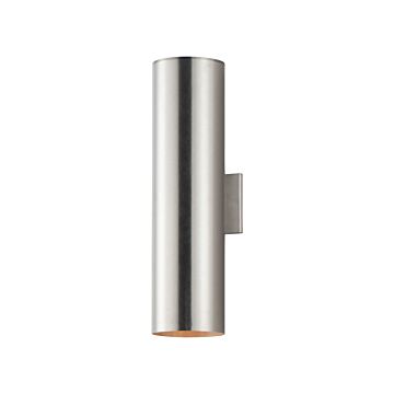 Outpost Two Light Outdoor Wall Lantern in Brushed Aluminum by Maxim