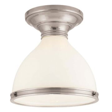 Randolph One Light Semi Flush Mount in Satin Nickel by Hudson Valley