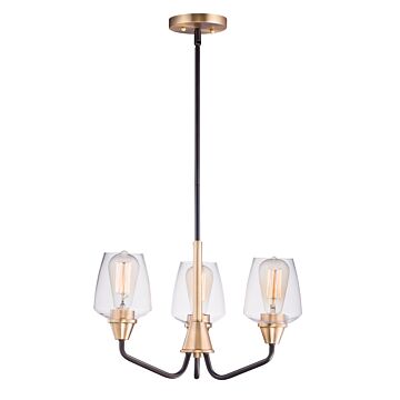 Goblet Three Light Chandelier in Bronze   Antique Brass by Maxim