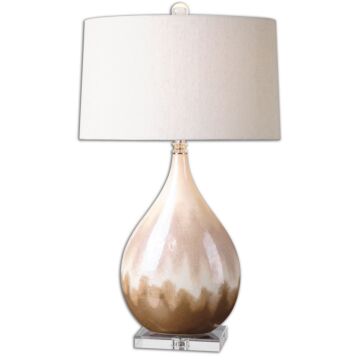 Flavian 1-Light Table Lamp in Rust Beige