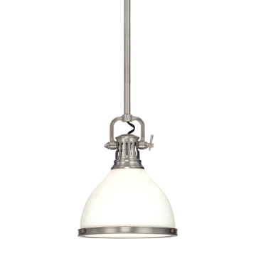 Randolph One Light Pendant in Satin Nickel by Hudson Valley