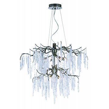 Willow 12 Light Chandelier in Silver Gold by Maxim