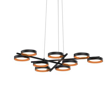 Light Guide Ring LED Pendant in Satin Black by Sonneman