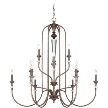 Boulevard 12 Light Chandelier in Mocha Bronze Silver Wash by Craftmade