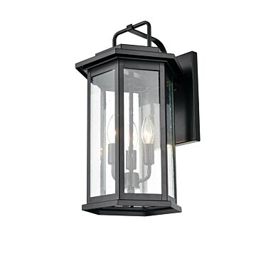 Ellis Three Light Outdoor Wall Bracket in Powder Coat Black by Millennium