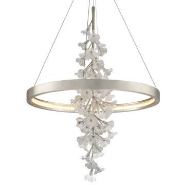 Jasmine LED Chandelier in Silver Leaf by Corbett Lighting