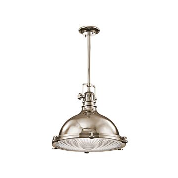 Hatteras Bay One Light Pendant in Polished Nickel by Kichler