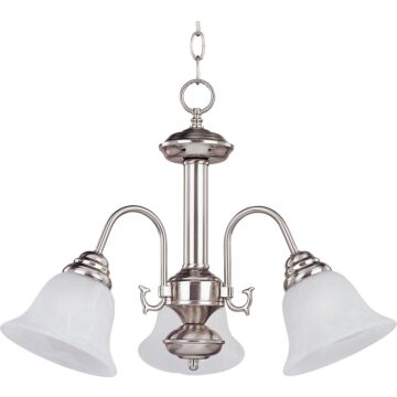 Malaga Three Light Chandelier in Satin Nickel by Maxim