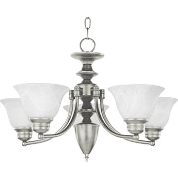 Malaga Five Light Chandelier in Satin Nickel by Maxim