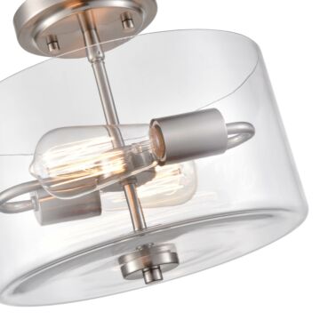 Verlana Two Light Semi Flush Mount in Brushed Nickel by Millennium