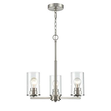 Verlana Three Light Chandelier in Brushed Nickel by Millennium