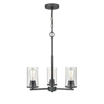 Verlana Three Light Chandelier in Matte Black by Millennium