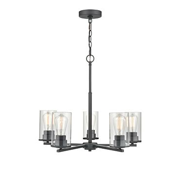Verlana Five Light Chandelier in Matte Black by Millennium
