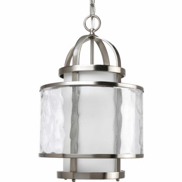 Bay Court 1-Light Foyer Pendant in Brushed Nickel