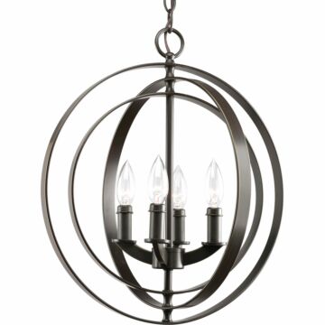 Equinox 4-Light Foyer Pendant in Antique Bronze