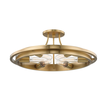 Chambers Six Light Flush Mount in Aged Brass by Hudson Valley