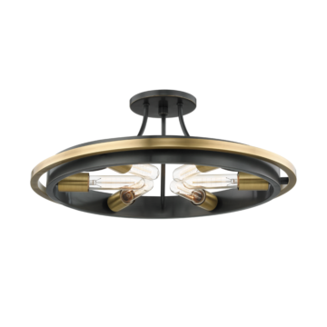 Chambers Six Light Flush Mount in Aged Old Bronze by Hudson Valley