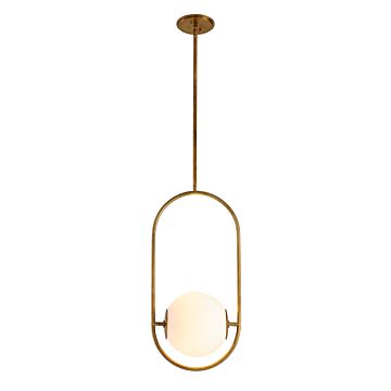 Everley One Light Pendant in Vintage Brass by Corbett Lighting