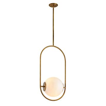 Everley One Light Pendant in Vintage Brass by Corbett Lighting