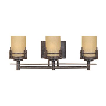 Mission Ridge 3-Light Bathroom Vanity Light Bar in Warm Mahogany