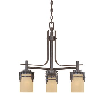 Mission Ridge 3-Light Chandelier in Warm Mahogany