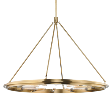 Chambers 12 Light Pendant in Aged Brass by Hudson Valley