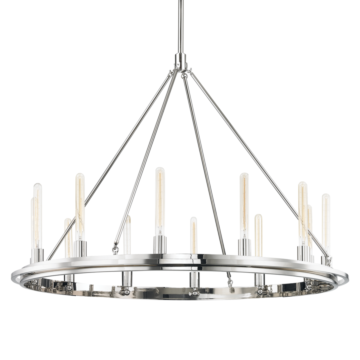 Chambers 12 Light Pendant in Polished Nickel by Hudson Valley