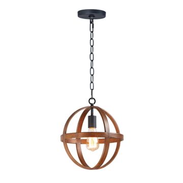 Compass One Light Pendant in Antique Pecan   Black by Maxim