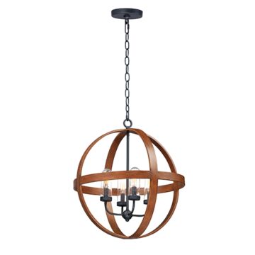  Compass Pendant Light in Antique Pecan and Black