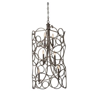 Ashbourne Six Light Foyer Pendant in Vintage Iron by Kalco