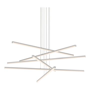 Stix LED Pendant in Bright Satin Aluminum by Sonneman